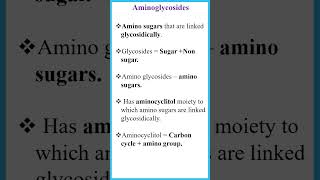 1 Aminoglycosides  Antibiotics  Medicinal Chemistry  Shorts  prema anandan [upl. by Akemihs]