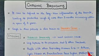 Chronic Bronchitis  Handwritten Notes [upl. by Aynahs]