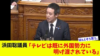 【衝撃】浜田議員「テレビはもう外国勢力に乗っ取られてる」 [upl. by Bradley958]