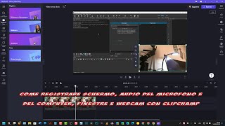 Come registrare schermo audio del microfono e del computer finestre e fotocamera con ClipChamp [upl. by Ahsan]