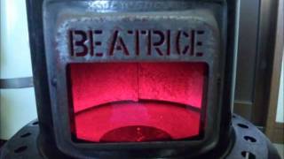 Vintage BEATRICE Red Glass paraffin heater [upl. by Nowahs822]