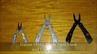 Ganzo MultiTools First Look and Comparison G101S  G104S G202 G301B [upl. by Attaynek]