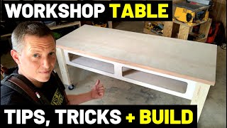 These Make The BEST WORKSHOP TABLES  WORKBENCH Tips Tricks SecretsWorkshop Table Full Build [upl. by Jordain72]