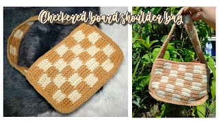 Crochet Checkered Shoulder Bag Beginner friendly [upl. by Itraa]