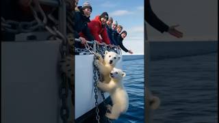 Polar Bear Rescue At Atlantic Sea Baby Twins giant [upl. by Busey]