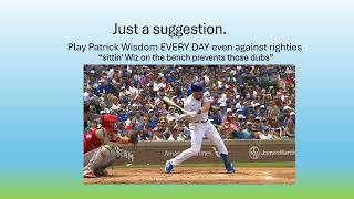 PLAY PATRICK WISDOM starting His swing is insane Play Patrick Wiz EVERYDAY Cubs [upl. by Adnirak]