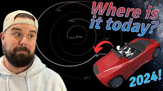 Where is the Tesla Roadster Car in Space today [upl. by Leidgam]