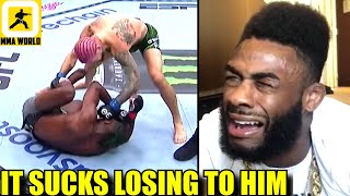 A very emotional Aljamain Sterling reacts to getting Knocked Out by Sean OMalleyNO Merab TimeUFC [upl. by Nairadas]