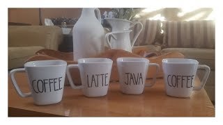 diy Rae Dunn inspired coffee mugs tutorialsharpie mugskitchen decorfarmhouse [upl. by Drona]