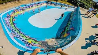 GIANT SKATEPARK BOWL ON SCOOTER [upl. by Raleigh]