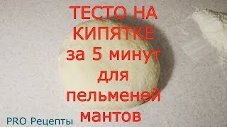 ТЕСТО НА КИПЯТКЕ ЗА 5 МИНУТ для пельменей чебуреков мантов вареников [upl. by Ratib]