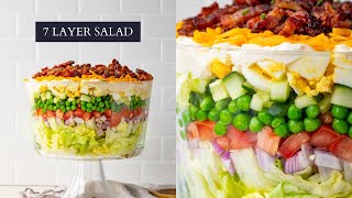 7 LAYER SALAD » easy lunch recipe [upl. by Rabjohn736]