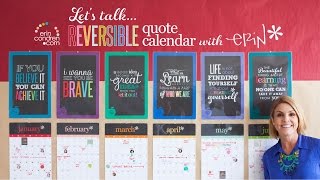 Erin Condren Lets Talk Reversible Quote Calendar [upl. by Zaremski185]