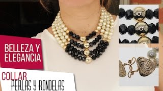 Como hacer collar de perlas y rondelas Kit 26521  CAROL INSPIRE amp CREATE [upl. by Lahcym527]