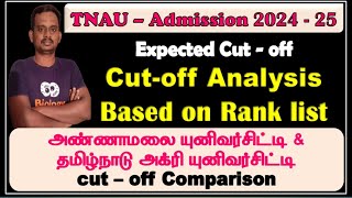 tnau admission 2024  agri admission 2024  agri cut off 2024 in tamil nadu  agri rank list 2024 [upl. by Aizahs]