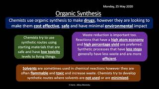 AQA 314 315 amp 316 Organic Synthesis NMR and Chromatography REVISION [upl. by Yelnoc]