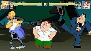 AN Mugen Request 1229 Homer Simpson amp Bender VS Peter Griffin amp Stan Smith [upl. by Nidnerb]