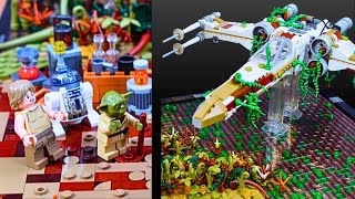 Building Dagobah in 5 Minutes Lego Star Wars MOC Timelapse [upl. by Aihseyt]