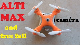 NANO DRONE 14 gr  TEST ALTI MAX amp FREE FALL  CHEERSON CX10C [upl. by Clie]