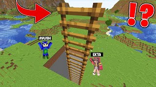 Ayush and Ekta Found NEW BIGGEST LADDER in MINECRAFT 😱 [upl. by Orteip]