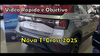 Vídeo rápido e objetivo sobre nova VW T Cross 2025 [upl. by Tosch]