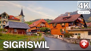 An evening In Sigriswil Switzerland  A Picturesque Village Walking Tour 4K 🇨🇭 [upl. by Healion]