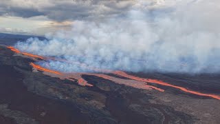 Aerial Pictures Hawaii’s Mauna Loa world’s largest active volcano erupts [upl. by Refotsirc]