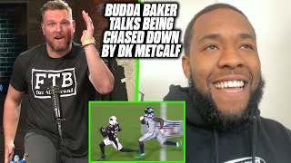 Pat McAfee Asks Budda Baker About Being Chased Down By DK Metcalf [upl. by Noble938]