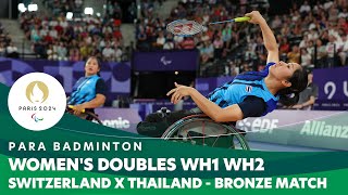 SWITZERLAND X THAILAND  Doubles WH1 WH2 Bronze Match  Para Badminton  Paris 2024 Paralympics [upl. by Tower181]