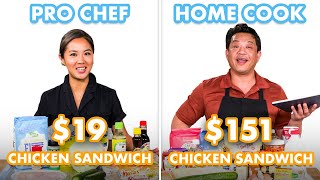 151 vs 19 Fried Chicken Sandwich Pro Chef amp Home Cook Swap Ingredients  Epicurious [upl. by Matias]