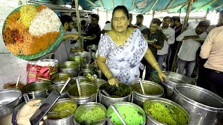 Famous Anuradha aunty Roadside food nonvegmeals in Hyderabad  Chicken Rice Boti Rice Street Food [upl. by Hayidan]