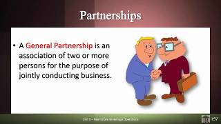 Rowlett Real Estate School  Rules Regarding Partnerships and General Partnerships  FL Real Estate [upl. by Colon]