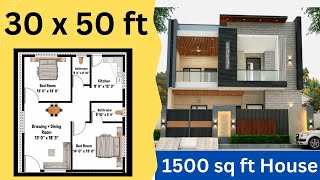 30x50 House Plan  30x50 House Design  30x50 House Plan With Garden  30x50 East facing House Plan [upl. by Kimmel116]