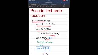 PSEUDO FIRST ORDER REACTION CHEMICAL KINETICS PHYSICAL CHEMISTRY shoerts ytshorts jee neet [upl. by Clementina]