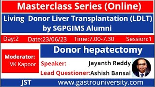 Living Donor Liver Transplantation LDLT Donor hepatectomy Jaipur Surgical Tutorial JST [upl. by Semadar72]