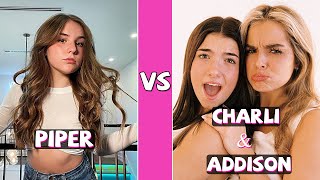 Piper Rockelle Vs Charli D’amelio amp Addison Rae TikTok Dance Battle [upl. by Elleinad]