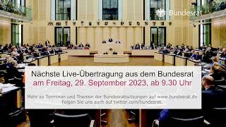 Livestream der 1035 Sitzung des Bundesrates [upl. by Dorella]