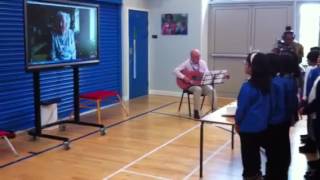 Brampton Primary School pupils sing to Dame Vera Lynn on her 100th birthday [upl. by Ttayh464]