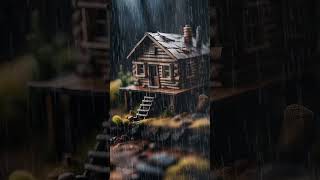 Rain Sounds For Sleeping  99 Instantly Fall Asleep With Rain Sound outside the Wood Cabin [upl. by Melone]