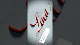 Copperplate calligraphy tutorial how I write your name luca [upl. by Atikehs]