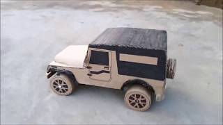 How to make an RC Jeep from Cardboard  RC Mahindra Thar 2010 Part 2 [upl. by Knarf359]