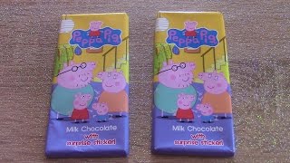 Peppa Pig Chocolate Bar with surprise  Nickelodeon snack stickers [upl. by Campos325]