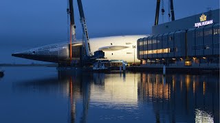 Timelapse Royal Huisman turns its largest hull ever [upl. by Anirhtak616]