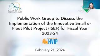 Public Meeting to Implement the Fiscal Year 202324 Innovative Small eFleet Program ISEF [upl. by Elleirda450]