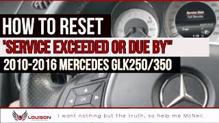 Service ABC or Oil Change Reset for Mercedes GLK250GLK350 20102016 [upl. by Rambort]