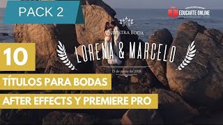 10 Elegantes Títulos para Bodas en After Effects y Premiere Pro PACK 2 [upl. by Ware]