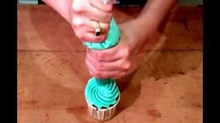 Basic Cupcake Frosting Techniques using Large Closed Star Piping Tip [upl. by Nayhr]