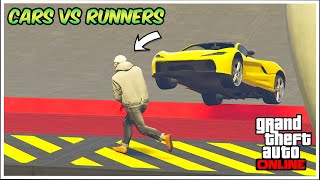 GTA5 Cars Vs Runners That Was To Funny pokerface gtavonline [upl. by Truda905]