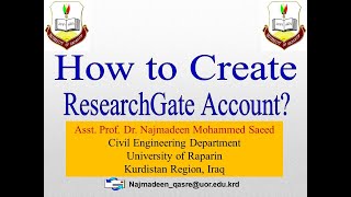 How to Create ResearchGate Account چۆنیەتی دروستکردنی ئەکاونتی ڕیسێرچ گەیت؟ [upl. by Aiselad492]