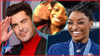 Zac Efron INCREDIBLY PROUD Of Simone Biles For Paris Olympics GOLD [upl. by Raval]